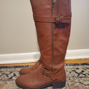 Brown knee high boots